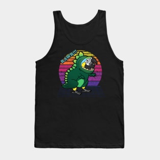 aesthetic vaporwave blue gold macaw Tank Top